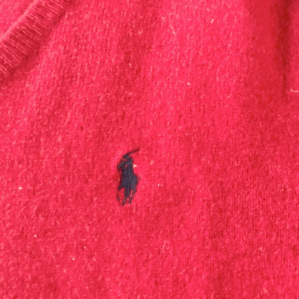 Polo Ralph Lauren Sweater Mens XXL Red 100% Lambswool V Neck‎ Pullover